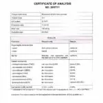 Certicate of analysis CBD oil 5