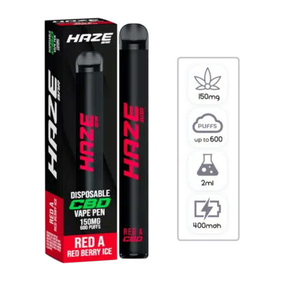 HAZE CBD BAR | Disposable CBD Vape | 600 PUFFS | 150mg CBD - RED A - Image 2