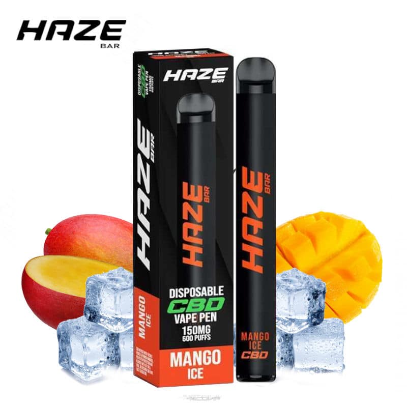 HAZE CBD BAR Disposable CBD Vape 600 PUFFS 150mg CBD MANGO ICE